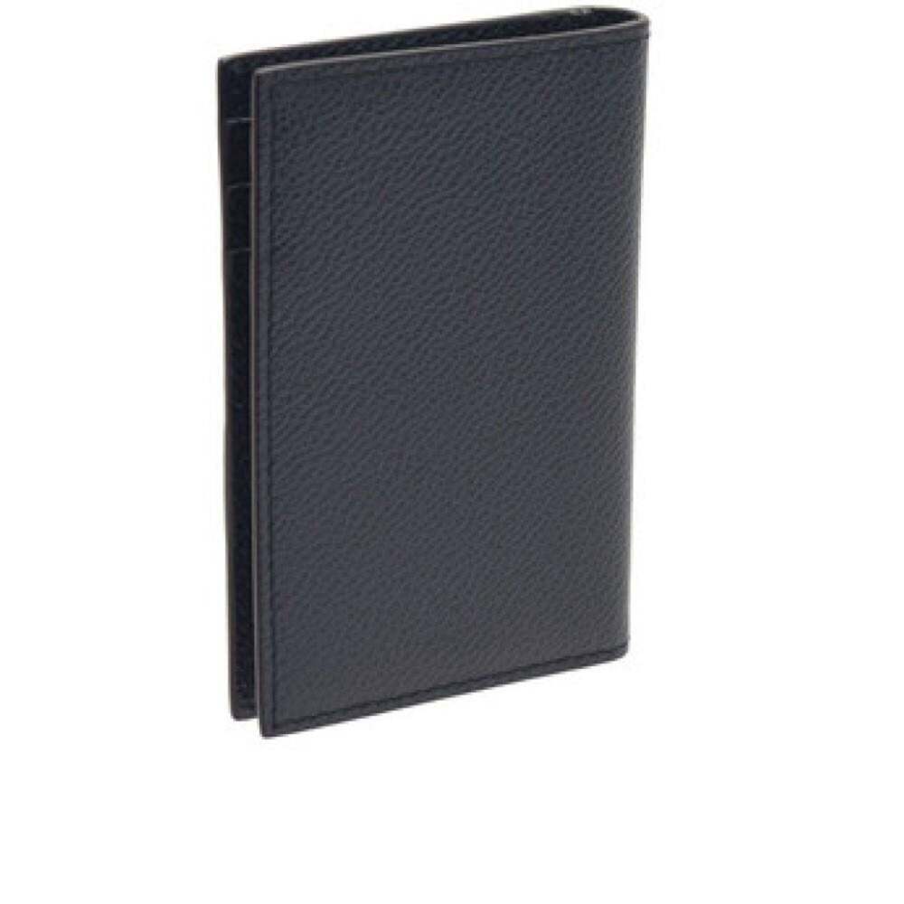Prada Vitello Grain Blue Leather Triangle Logo Vertical Bifold - Picture 1 of 3